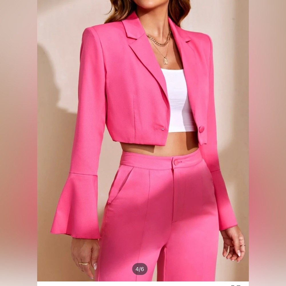 Pink Flowy Sleeve Blazer- BRAND NEW